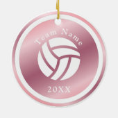 Rose Gold Volleyball Mannschaftsname & Jahr Niedli Keramik Ornament (Hinten)