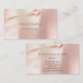 Rose Gold Vorspurige Abstrakte Minimale Seidenmarm Visitenkarte (Vorne/Hinten)