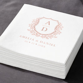 Rose Gold Wappen Hochzeitsmonographie Servietten Mit Folie