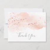 Rose Gold Wasserfarbe Danke Karte (Vorderseite)