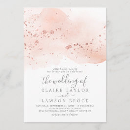 Rose Gold Wasserfarbe Die Hochzeit von Einladung