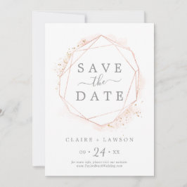 Rose Gold Wasserfarbe Geometrisch Save The Date