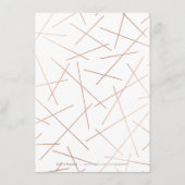 Rose Gold Wasserfarbe Geometrische Hochzeitsdetail Begleitkarte (Rückseite)