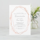 Rose Gold Wasserfarbe Geometrische Quinceñera Einladung (Stehend Vorderseite)