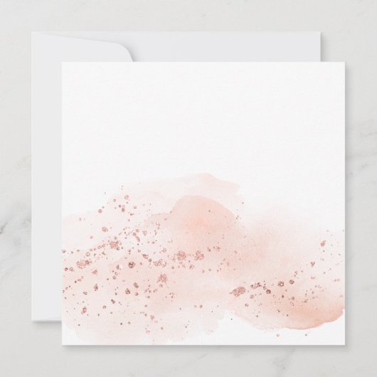 Rose Gold Wasserfarbe Geometrische Square Hochzeit Einladung (Rückseite)