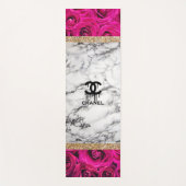 Rose Gold Wasserfarbe Luxus Gold Glitzer Blush Yogamatte (Vorderseite)