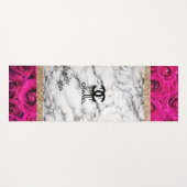 Rose Gold Wasserfarbe Luxus Gold Glitzer Blush Yogamatte (Vorderseite (Horizontal))