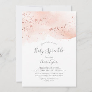 Rose Gold Watercolor Baby Sprinkle Einladung