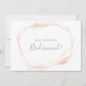 Rose Gold Watercolor Bridesmaid - Vorschlagskarte Einladung (Vorderseite)
