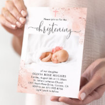 Rose Gold Watercolor Christening Taufe