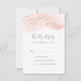 Rose Gold Watercolor Einfache RSVP-Karte RSVP Karte