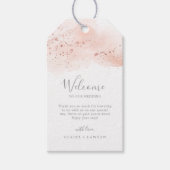 Rose Gold Watercolor Hochzeit Begrüßung Geschenkanhänger (Vorderseite)