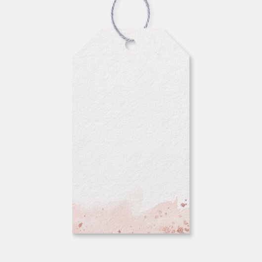 Rose Gold Watercolor Hochzeit Begrüßung Geschenkanhänger (Rückseite)