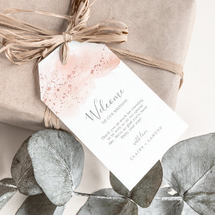 Rose Gold Watercolor Hochzeit Begrüßung Geschenkanhänger
