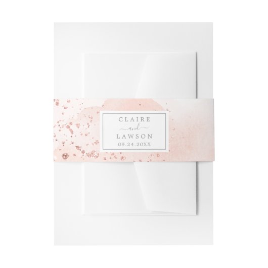 Rose Gold Watercolor Hochzeit Einladungsbanderole (Vorderseite Beispiel)