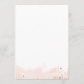 Rose Gold Watercolor Hochzeit Hinweiskarte (Rückseite)