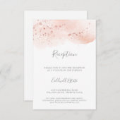 Rose Gold Watercolor Hochzeitsempfehlung Beipackka Begleitkarte (Vorne/Hinten)