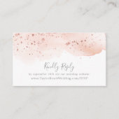 Rose Gold Watercolor Hochzeitswebsite UAWG Begleitkarte (Vorderseite)