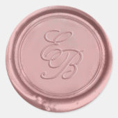 Rose Gold Wax Monogram Elegante Hochzeitsfeiern Si Runder Aufkleber (Vorderseite)