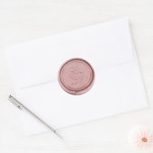 Rose Gold Wax Monogram Elegante Hochzeitsfeiern Si Runder Aufkleber (Umschlag)