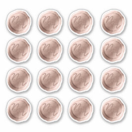 Rose Gold Wax Siegel Initials Wedding Monogram Aufkleber