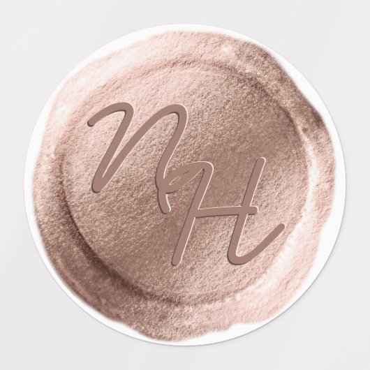 Rose Gold Wax Siegel Initials Wedding Monogram Etiketten (Design 1)