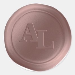 Rose Gold Wax Siegel Monogram Wedding Stickers