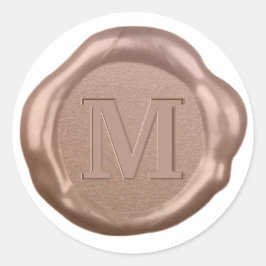 Rose Gold Wax Siegel Sticker Monogramm,