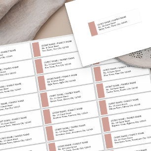 Rose Gold Wedding 30 Guest Address Labels
