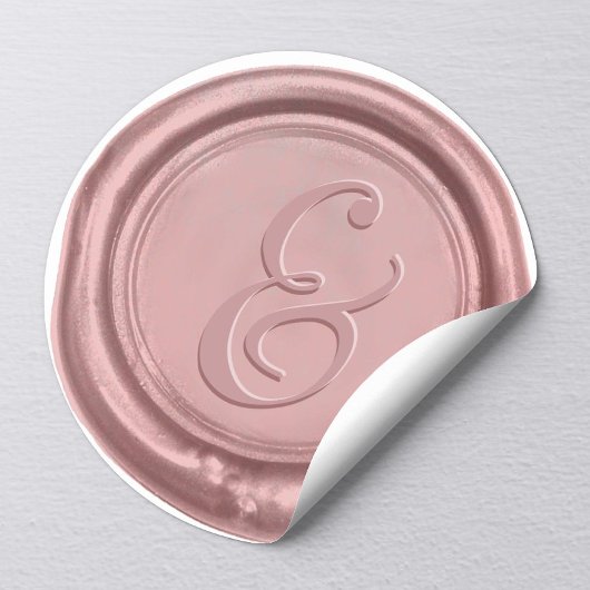 Rose Gold Wedding Ampersand Wax Siegel Runder Aufkleber