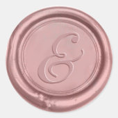 Rose Gold Wedding Ampersand Wax Siegel Runder Aufkleber (Vorderseite)