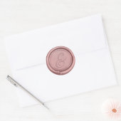 Rose Gold Wedding Ampersand Wax Siegel Runder Aufkleber (Umschlag)