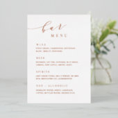 Rose Gold Wedding Bar Menü Empfang Table Sign Folieneinladung (Stehend vorne)