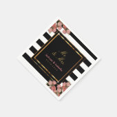 Rose Gold Wedding Black & White Serviette (Ecke)