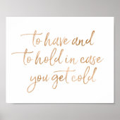 Rose Gold Wedding Blankets 8x10 Zeichen Poster (Vorne)