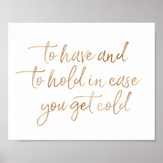 Rose Gold Wedding Blankets 8x10 Zeichen Poster (Vorne)