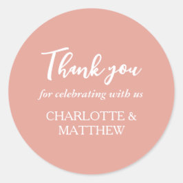 Rose Gold Wedding Classic Round Sticker