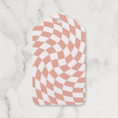 Rose Gold Wedding Collection Karo überprüft Geschenkanhänger (Rückseite)