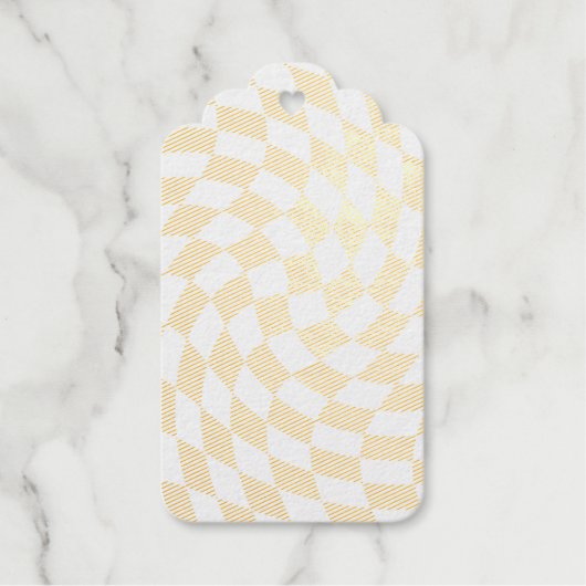 Rose Gold Wedding Collection Karo überprüft Geschenkanhänger (Vorderseite)