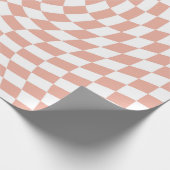 Rose Gold Wedding Collection Karo überprüft Geschenkpapier (Ecke)