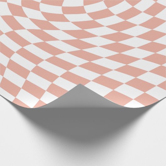 Rose Gold Wedding Collection Karo überprüft Geschenkpapier (Ecke)