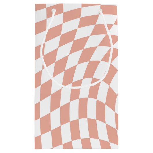 Rose Gold Wedding Collection Karo überprüft Kleine Geschenktüte (Rückseite)