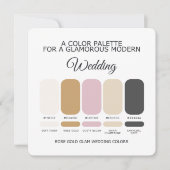 Rose Gold Wedding Color Palette Card Einladung (Vorderseite)