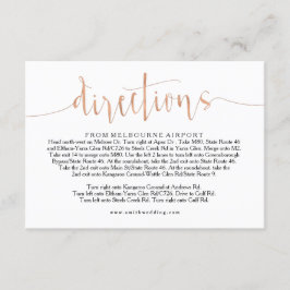 Rose Gold Wedding Directions Info Card Begleitkarte