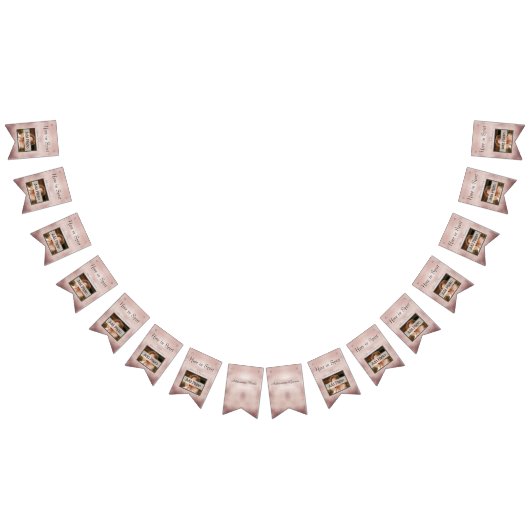 Rose Gold Wedding Elegantes, modernes Foto Wimpelkette (Alle)