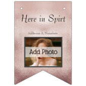 Rose Gold Wedding Elegantes, modernes Foto Wimpelkette (Dritte Fahne)