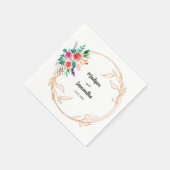 Rose Gold Wedding Floral Napkins Serviette (Ecke)