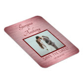 Rose Gold Wedding Foto Save the Date kundenspezifi Magnet (Rechte Seite)