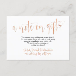 Rose Gold Wedding Gifts Card Einladung