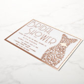 Rose Gold Wedding Gown Vintag Retro Brautparty Folieneinladung (Gedreht)